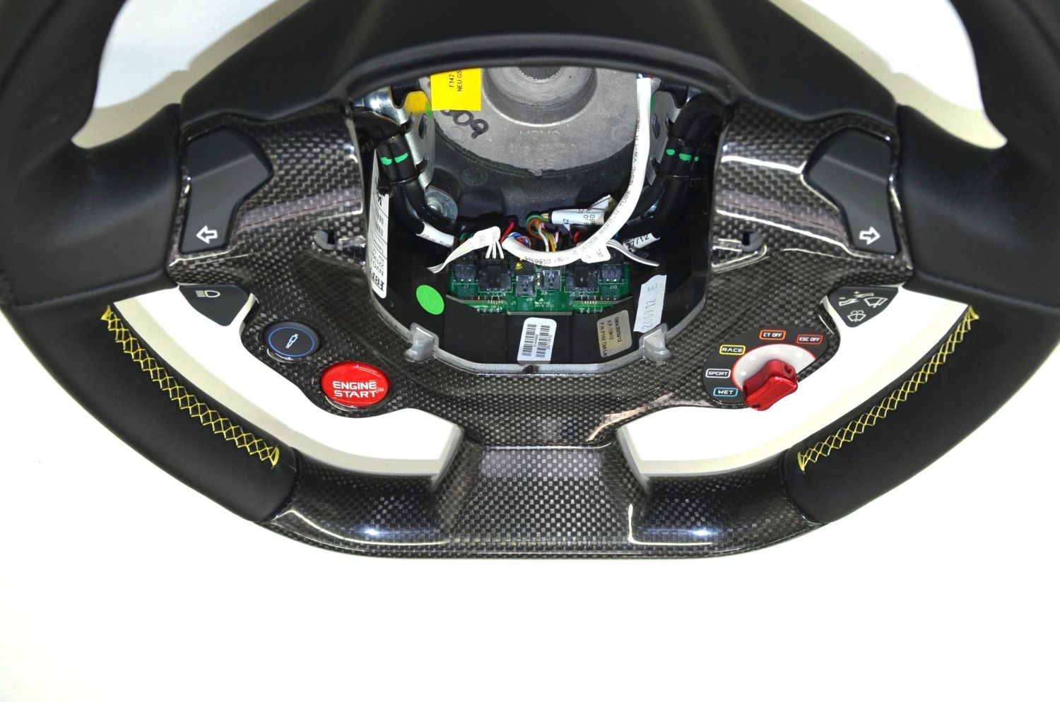 Ferrari 458 LED Carbon Steering Wheel with yellow Seams 82979800 eBay